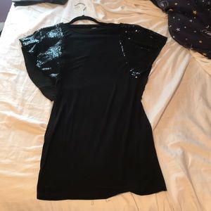 Sequined sleeved Armani exchange mini dress